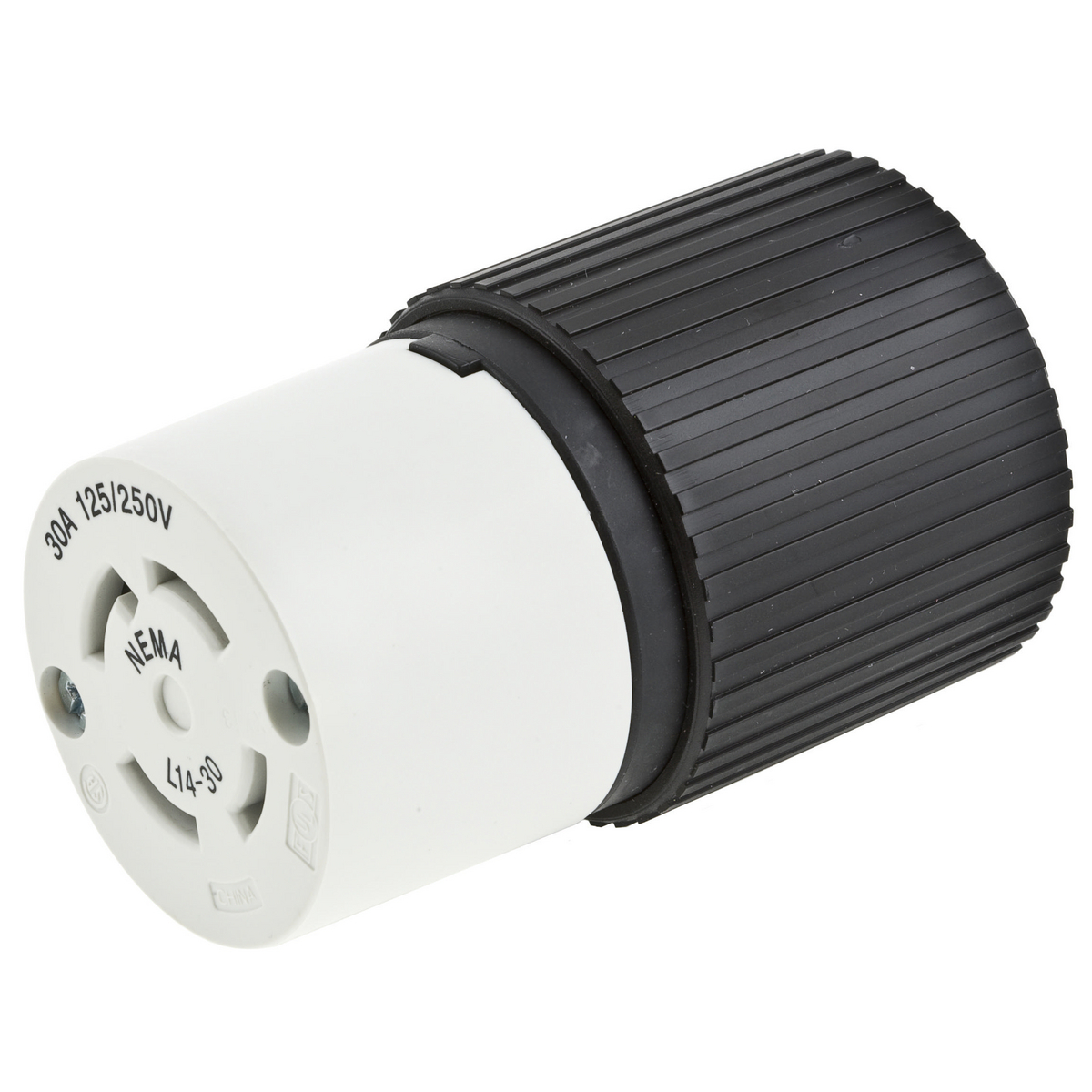 Image of 30A 125/250V TWISTLOCK INSULGRIP BLK & WHI FCON