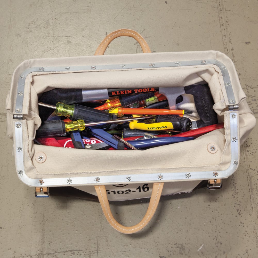 Alternate image of 16X14 CANVAS TOOL BAG in use.