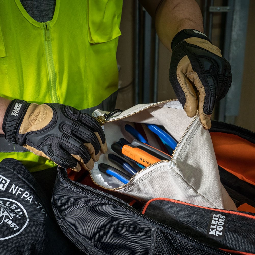Alternate image of 7X12 CANVAS ZIPPER BAG in use.