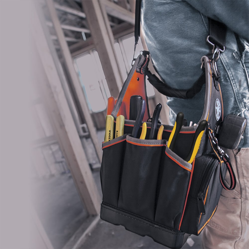 Image of TRADESMAN PRO ORGANIZER 8-INCH TOTE in use.