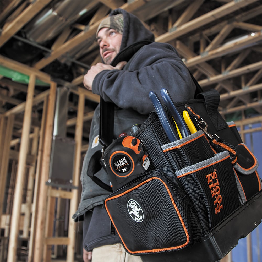 Image of TRADESMAN PRO ORGANIZER 10-INCH TOTE in use.