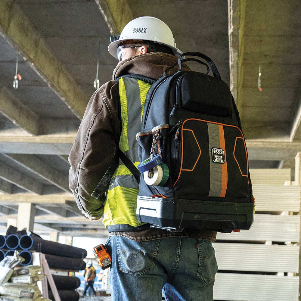 Image of MODBOX ELECTRICANS BACK PACK in use.