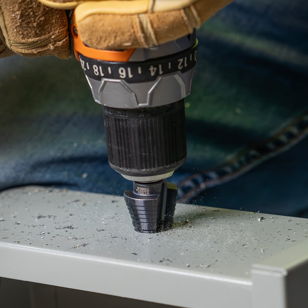 Image of STEP DRILL BIT #11 - DOU BLE-FLUTED in use.