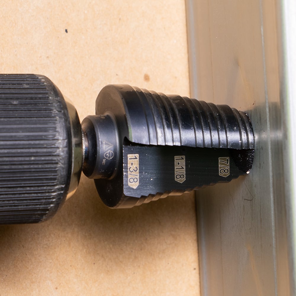 Image of STEP DRILL BIT #15 - DOU BLE-FLUTED in use.