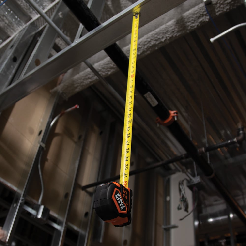 Alternate image of 25' DOUBLE HOOK MAGNETIC TAPE in use.